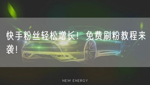快手粉丝轻松增长！免费刷粉教程来袭！
