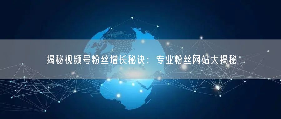 揭秘视频号粉丝增长秘诀：专业粉丝网站大揭秘