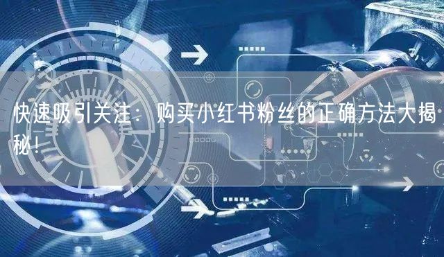 快速吸引关注：购买小红书粉丝的正确方法大揭秘！